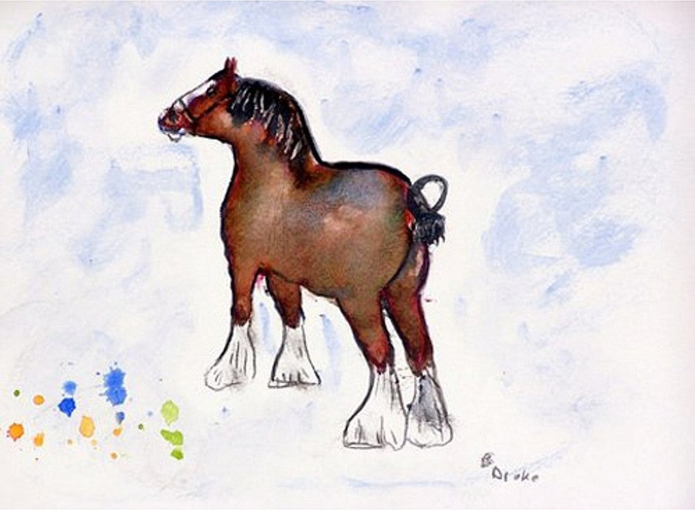 Betsy Drake Clydesdale Outdoor Wall Hanging 24x30