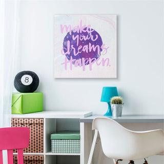Inspirational Dreams Happen Stars Purple Sky Quote ,1pc, each 30 x 30