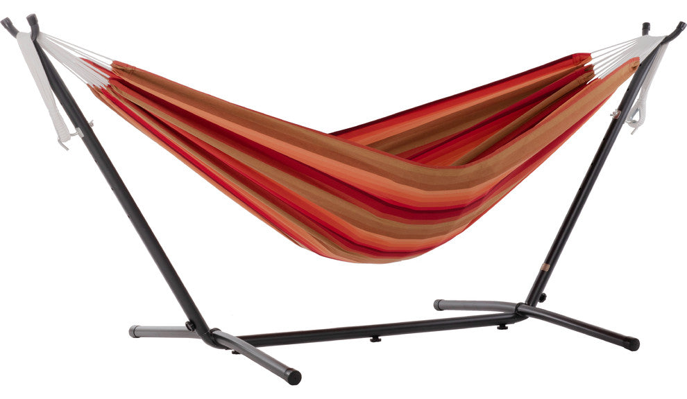 Vivere's Combo Sunbrella 9 Foot Hammock With Stand, Sunset