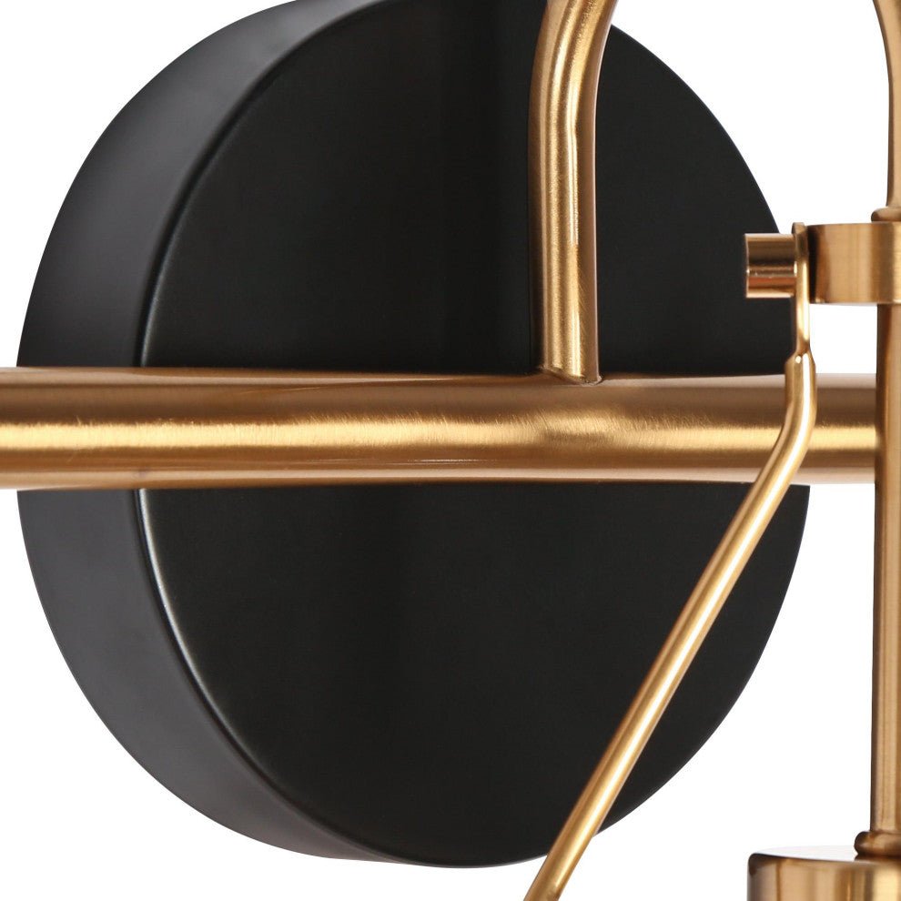 LNC Polished Gold Modern Seeded-Glass Wall Sconce, 3 Lights