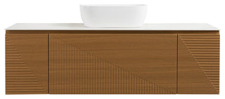 Simon Series Wall Mount Vanity With a Porcelain Vessel Sink, 60"