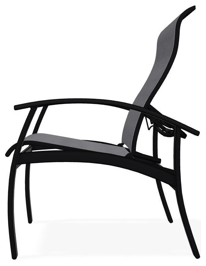 Belle Isle Sling Adjustable Outdoor Dining Chair, Augustine Pewter/Black