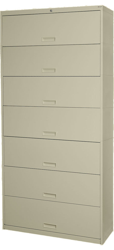 Stak-N-Lok 100 Series 7H Open Shelf, Receding Doors, 42", Legal Depth, White