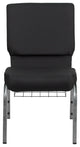 18.5''W Chair in Black Patterned Fabric with Cup Book Rack