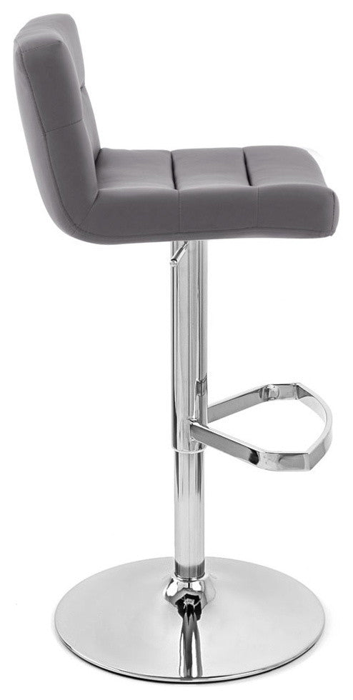 Lattice Adjustable Height Swivel Armless Bar Stool, Slate