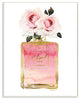 Pink and Gold Ombre Perfume Bottle With Roses, Wood Wall Art, 10"x15"
