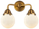 Beacon Bath Vanity Light, Brushed Brass, Matte White, Matte White
