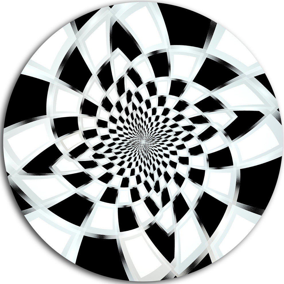 Abstract Spiral Fractal Design, Abstract Round Wall Art, 11"