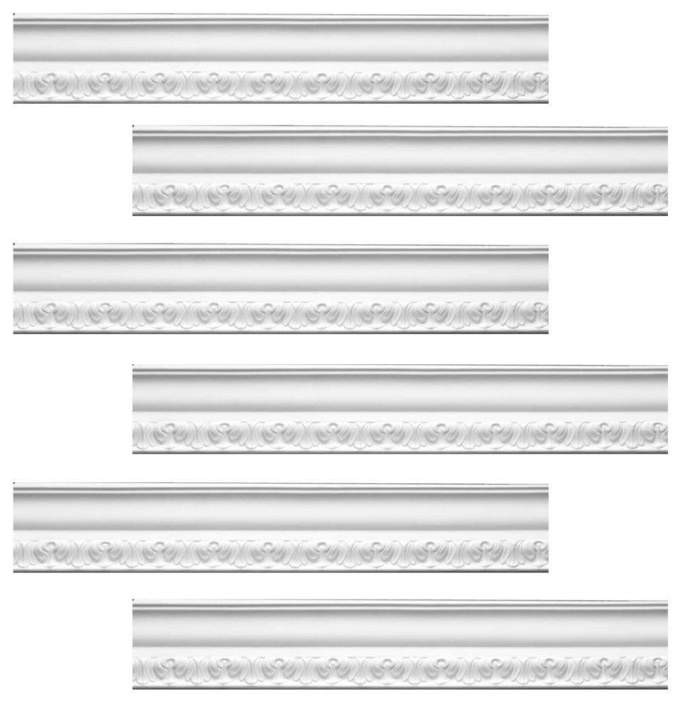 Ornate Cornice White Urethane Melville Design 6 Pieces Totaling 570" Length