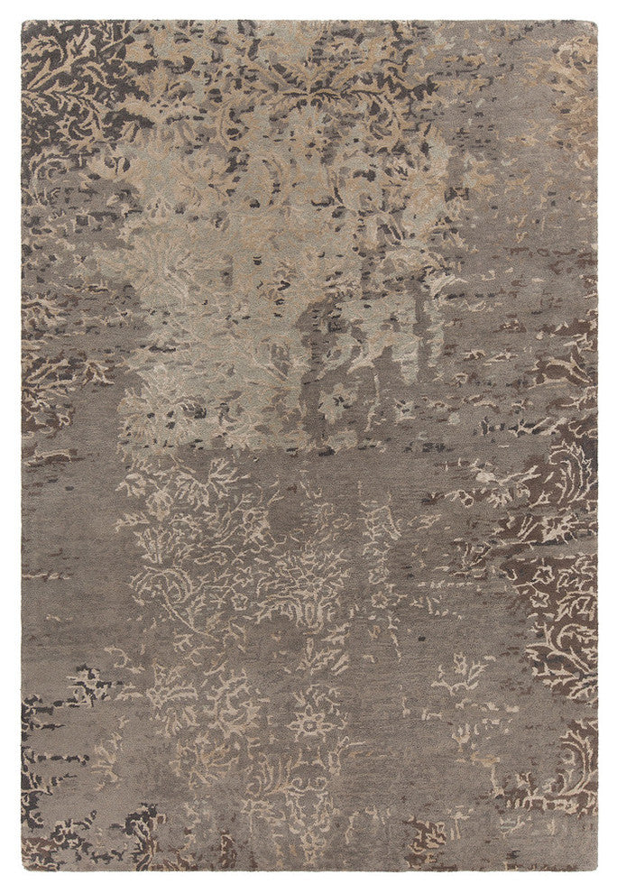 Rupec Contemporary Area Rug, Gray and Beige, 7'9"x10'6"