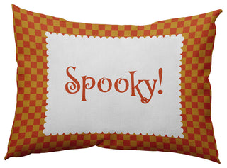 Halloween Spooky Checks Accent Pillow, Rust, 14"x20"