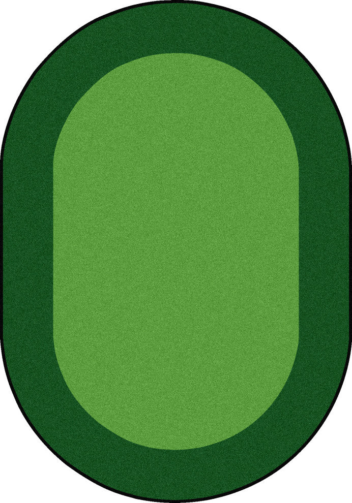 All Around Rug, Green, Oval, 92"x64"