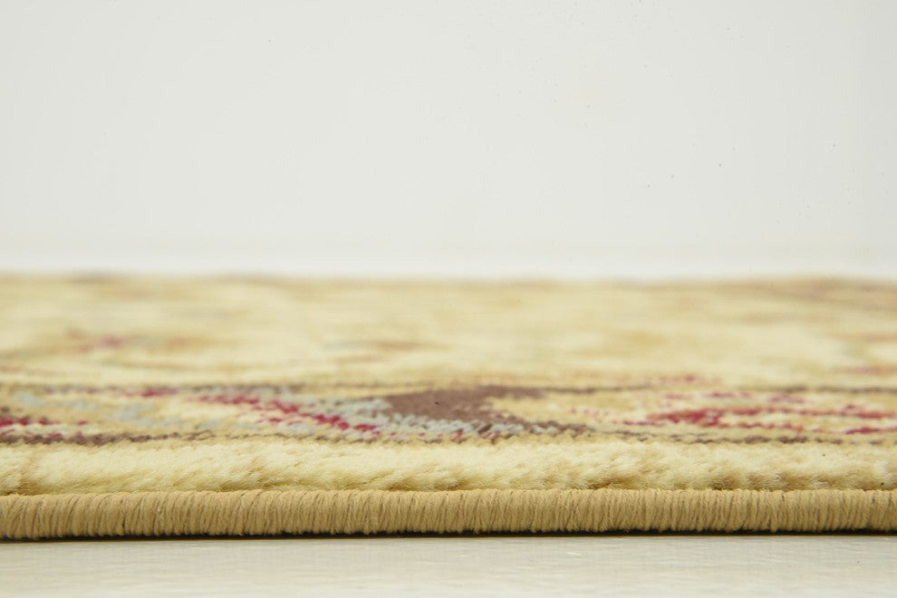 Unique Loom Cream Hickory Voyage 4' 0 x 4' 0 Square Rug