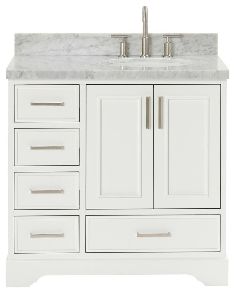 Ariel Stafford 37" Single Right Offset Oval Sink Bathroom Vanity