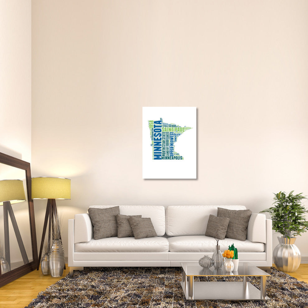 "Minnesota Word Cloud Map" Fine Art Print