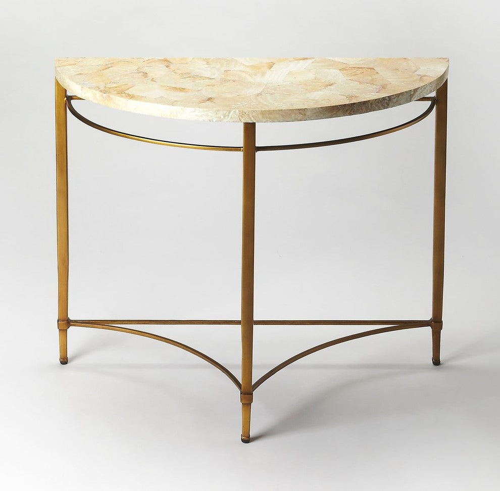 Butler Marlena Cabebe Shell Demilune Console Table