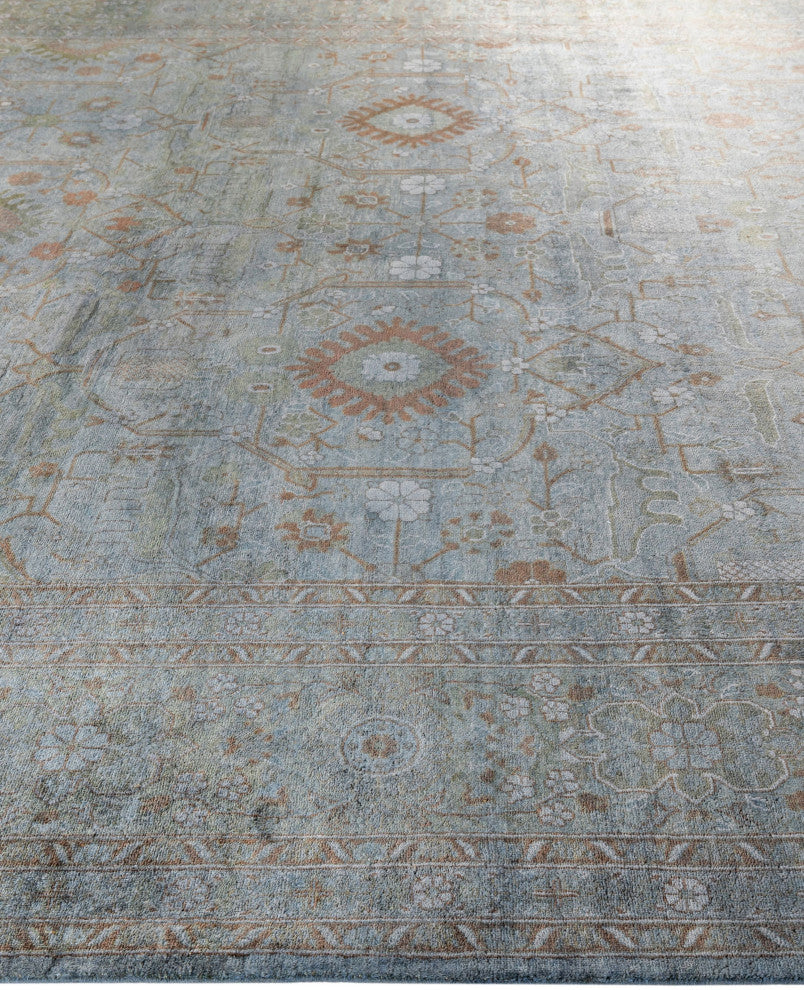 Overdyed One-of-a-Kind Hand-Knotted Area Rug Gray, 10' 1" x 13' 9"