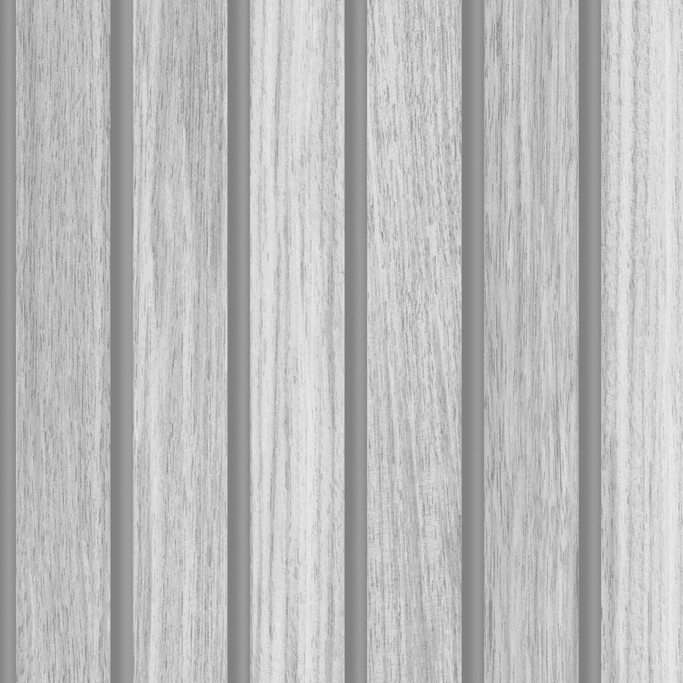 Transform Wooden Slats Peel and Stick Wallpaper, Grey