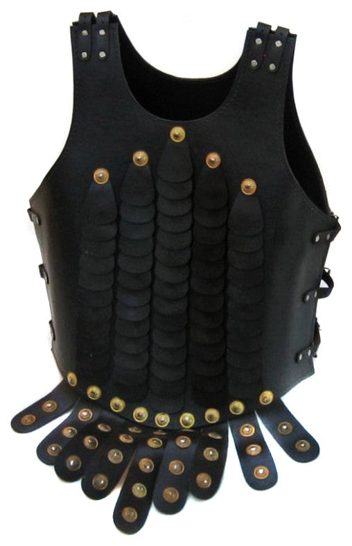 Urban Designs Roman Legion Leather Lorica Squamata Armor w/ Pteruges, Black