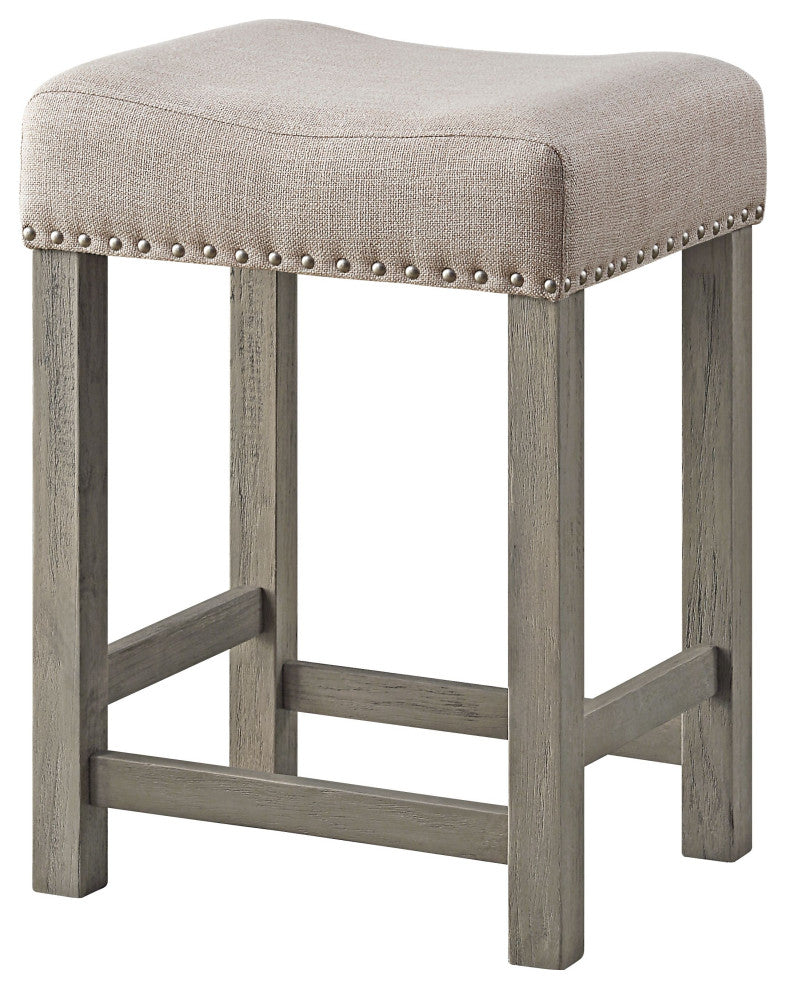 ACME Wandella 4-Piece Set Counter Height Set With USB, Marble/Rustic Oak