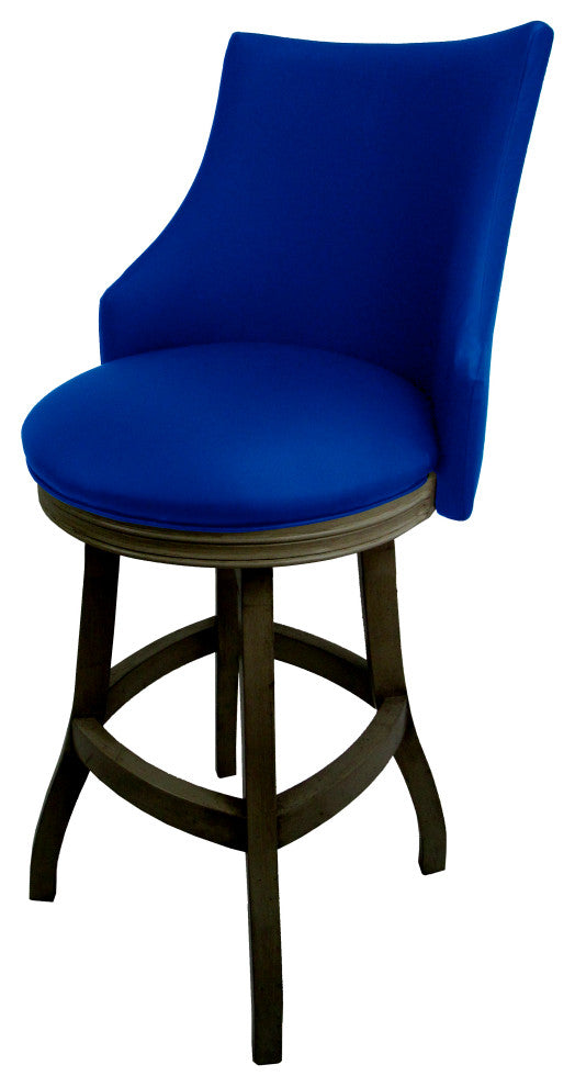 Swivel Wood Bar Stool 30", Bellissima, Duke Blue, Dark Shadow