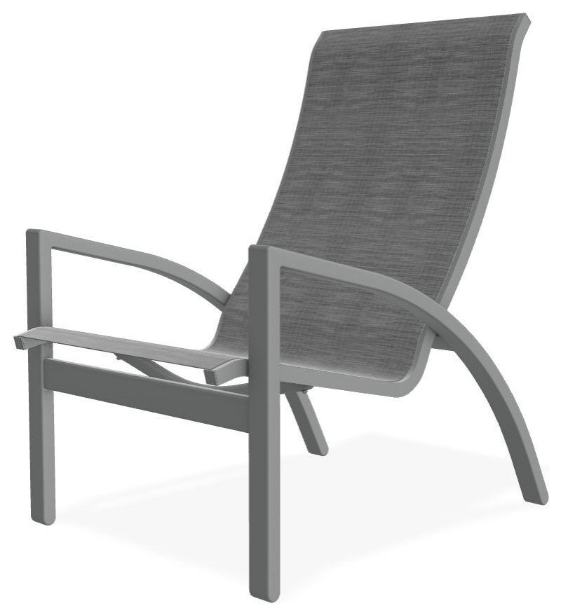 Kendall Sling Stackable Outdoor Lounge Chair, Collect Charcoal/Graphite