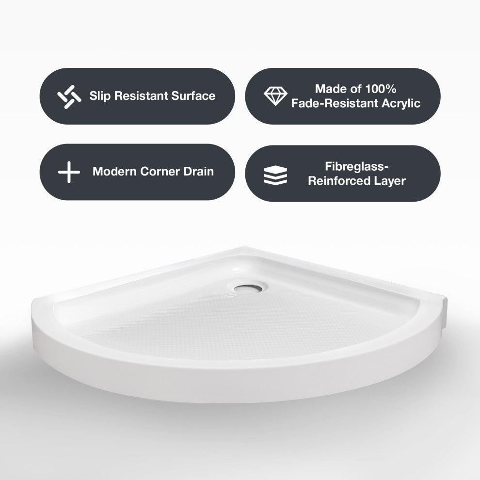 Ove Decors Breeze Shower Kit, Frosted Panels and Base, Satin Nickel, 34"