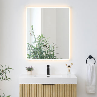 Aurora Framelesss Anti-Fog Dimmable LED Lighted Wall Mirror, No Frame, 36"