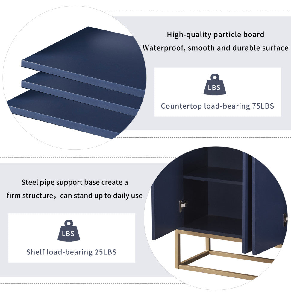 TATEUS 47" Modern Sideboard Buffet Cabinet For Dining Room Kitchen, Navy