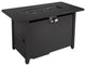 Smoked Glass Metal Rectangle Fire Pit, Black
