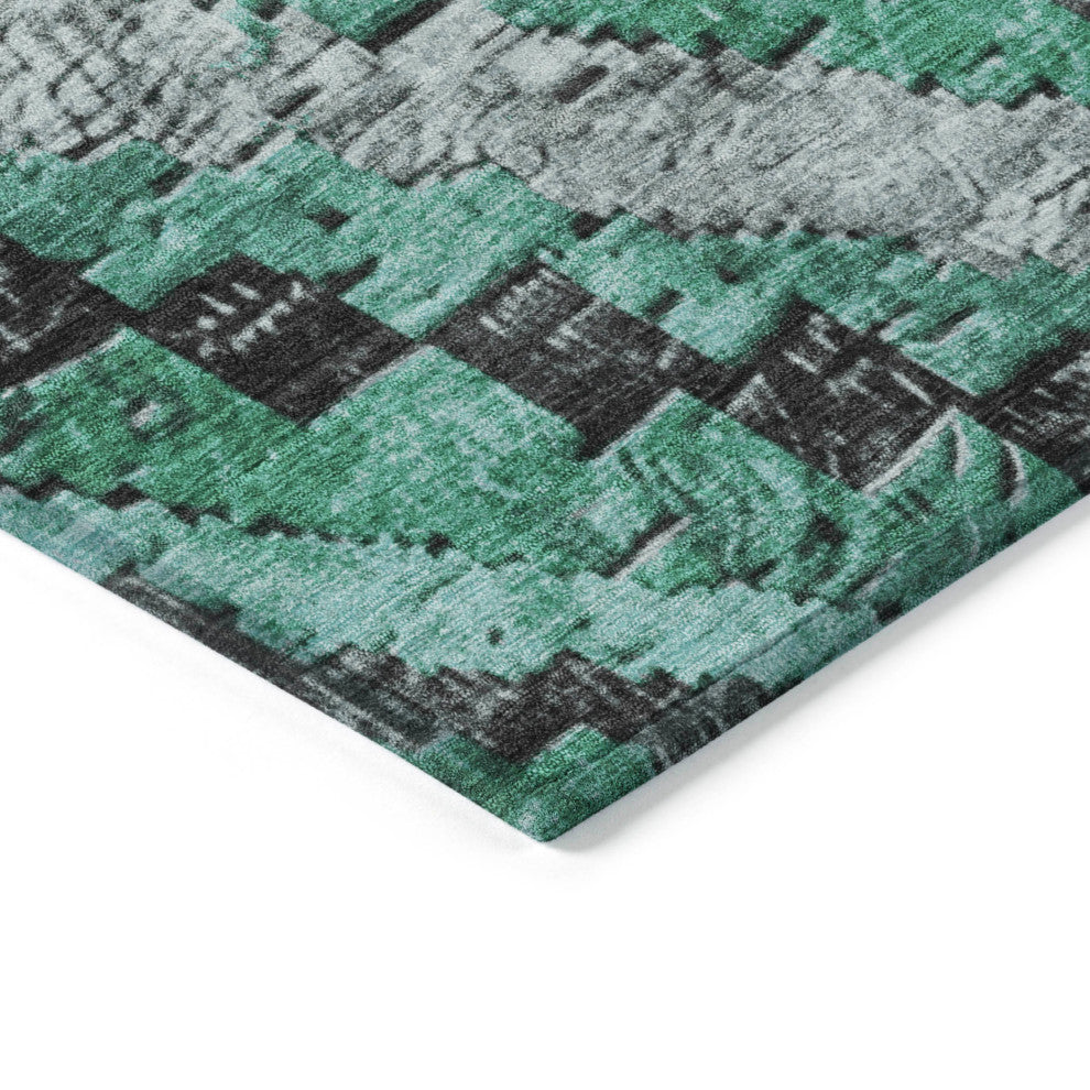 Machine Washable Indoor/Outdoor Chantille ACN1890 Teal 5' x 7'6" Rug