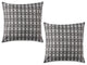 Black Ikat Outdoor Pillow Cover 18x18 (Set of 2)
