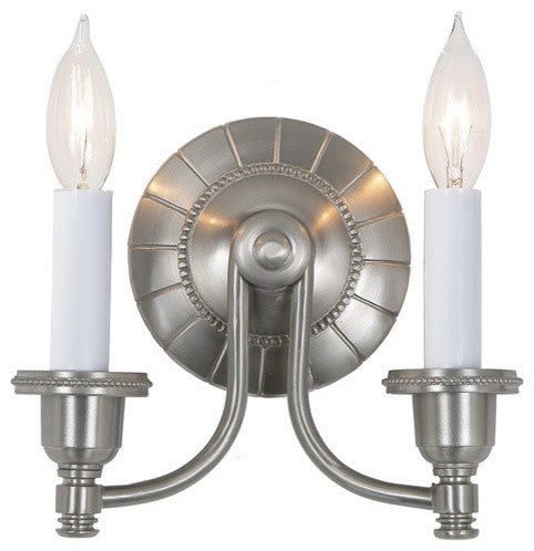 Two Light English Wall Sconce, Pewter