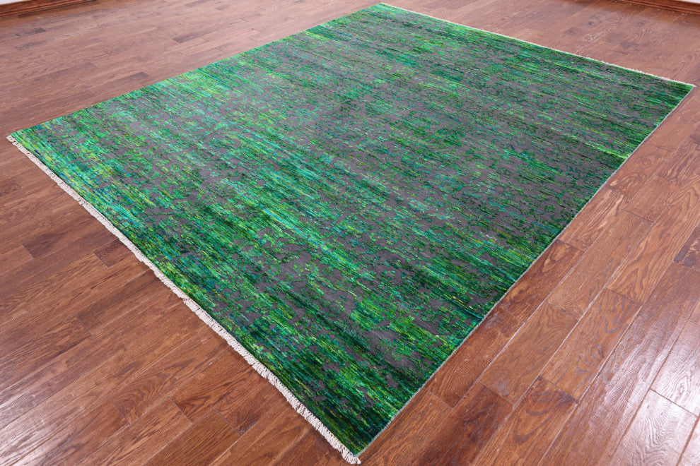 Wool and Silk Modern Handmade Rug 8' 0" X 9' 10" Q11844