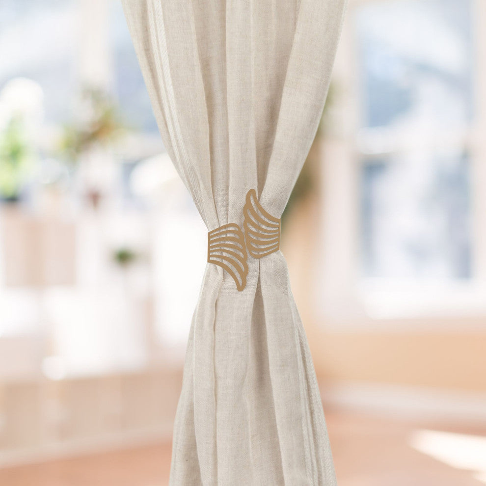 Metal Wings Curtain Tieback "“ Elegant and Durable Design, Gold, Pack of 1