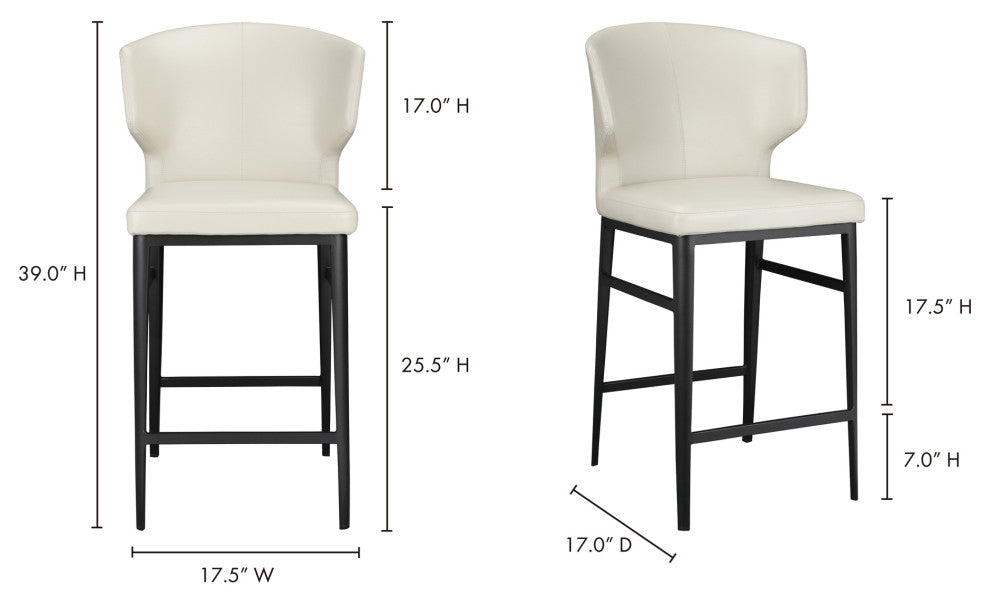 Contemporary Delaney Counter Stool Beige - Beige