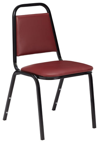 NPS 9100 Vinyl Stack Chair, Burgundy Seat/Black Sandtex Frame