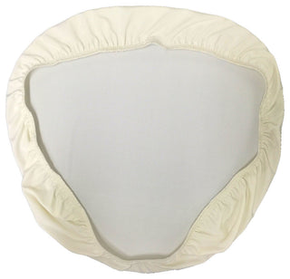 LA Linen Spandex Chiavari Chair Cushion Cover, Ivory, Set of 4