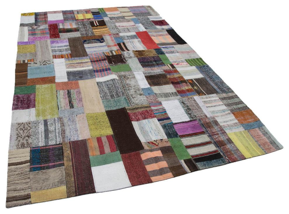 Rug N Carpet - Handmade Oriental 6' 7'' x 9' 10'' Rustic Patchwork Kilim Rug