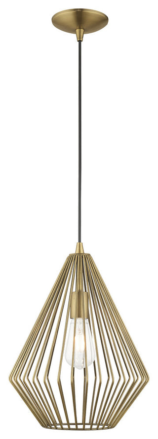 Livex Lighting Antique Brass 1-Light Mini Pendant