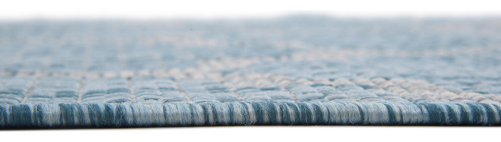 Unique Loom Aquamarine Trellis Outdoor 4' 0 x 6' 0 Area Rug