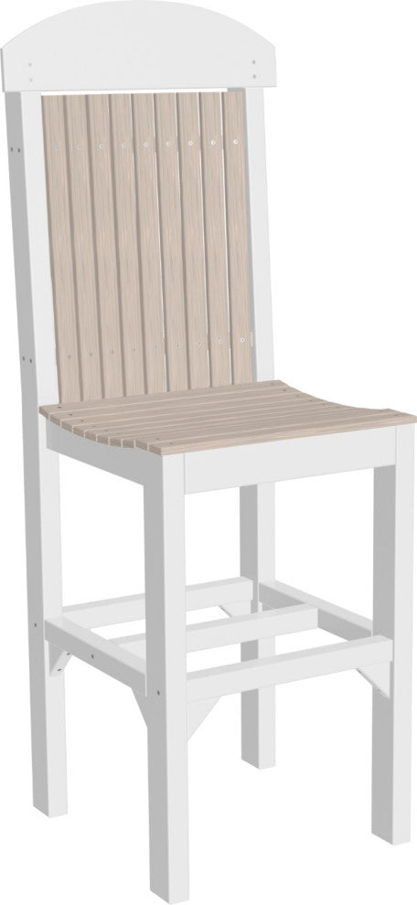 Set of 4 Poly Dining Chairs, Birch & White, Bar Height, Side Chair