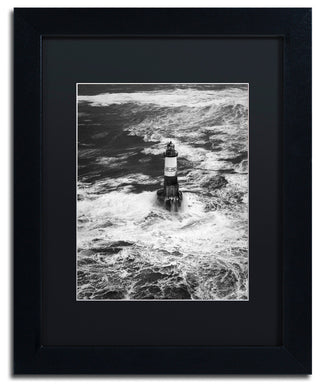 Rivrin "Armen Lighthouse Against Ruzica" Art, Black Frame, Black Mat, 11x14