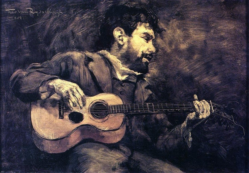 Theo Van Rysselberghe Dario de Regoyos Playing the Guitar Wall Decal