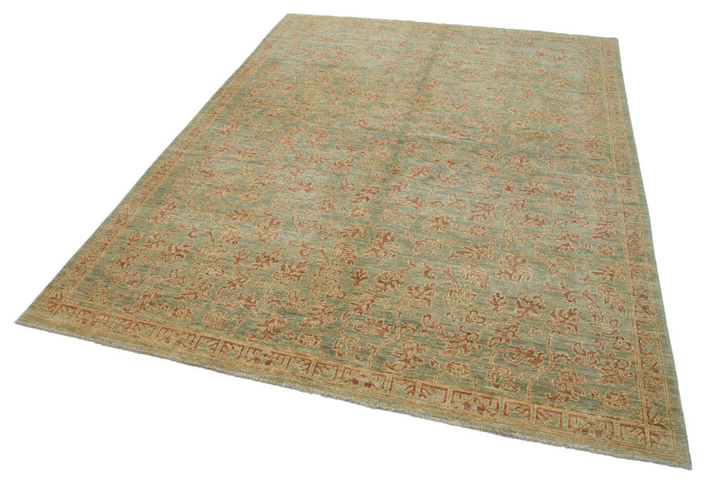 Rug N Carpet - Handwoven Oriental 6' 2" x 8' 7" Wool Oushak Area Rug