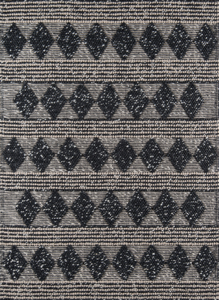 Momeni Andes Wool and Viscose Hand Woven Charcoal Area Rug, 7'9"x9'9"