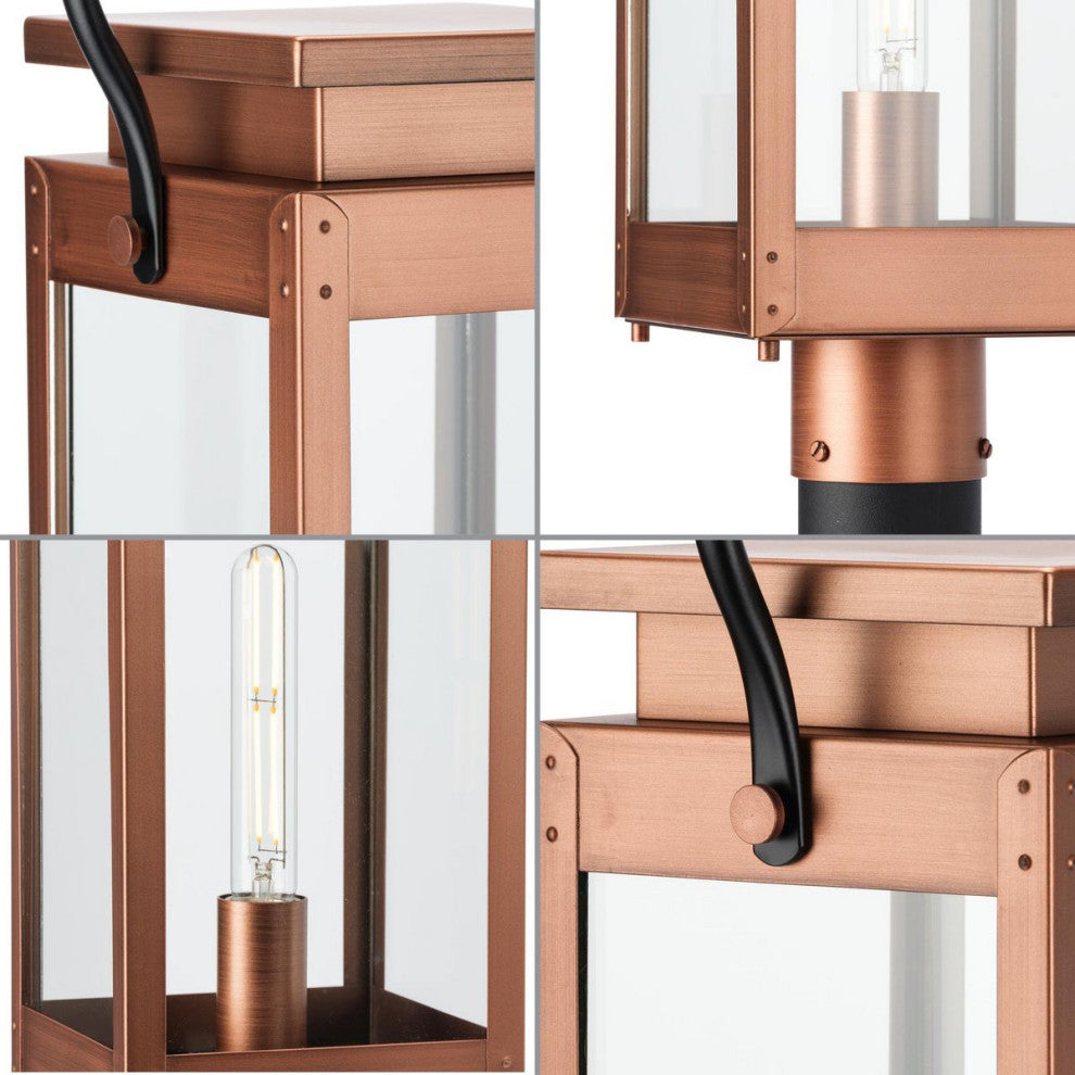 Union Square One-Light Antique Copper Urban Industrial Outdoor Post Light