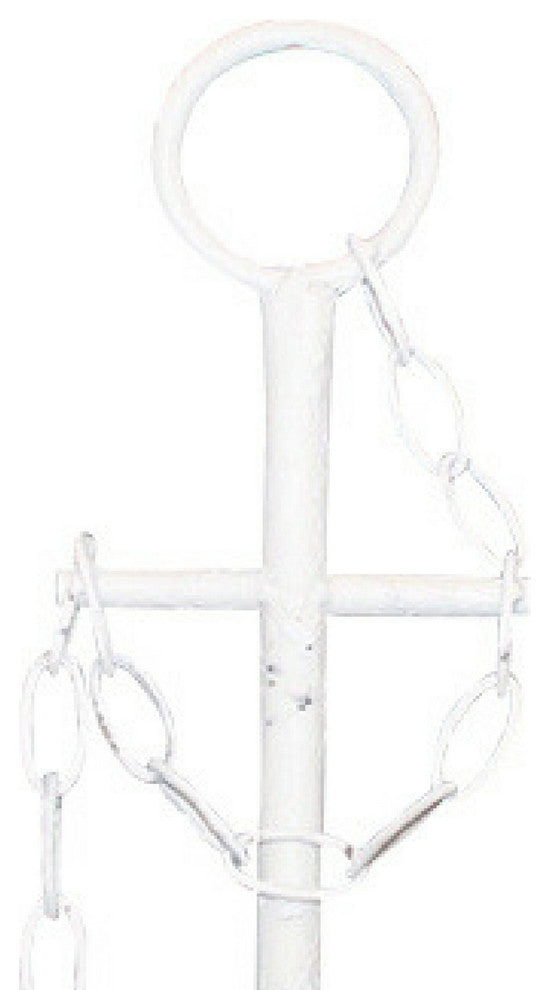 18" Cast Iron Anchor Wall Decor, White