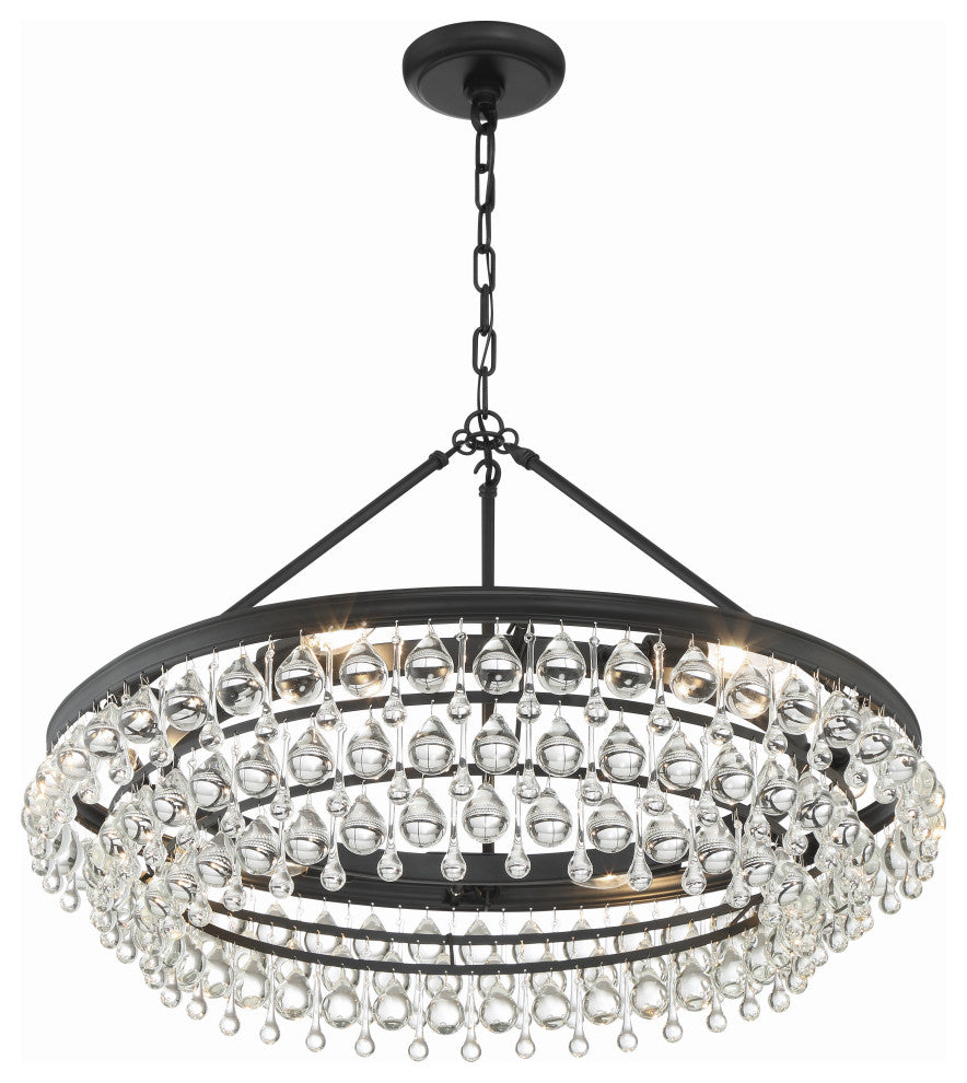 CRYSTORAMA Calypso 6 Light Matte Black Chandelier