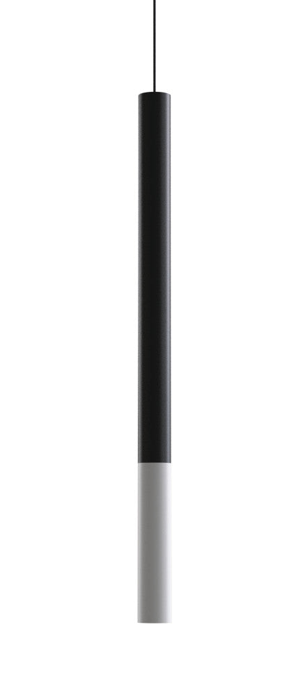 Novo Tall - Frosted Diffuser - Acrylic Single Pendant - Matte Black Socket